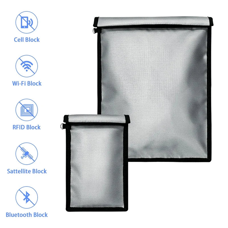 Fireproof & Waterproof Faraday Bag – 2 Sizes | Signal Blocking for Laptop, Phone & Key Fob