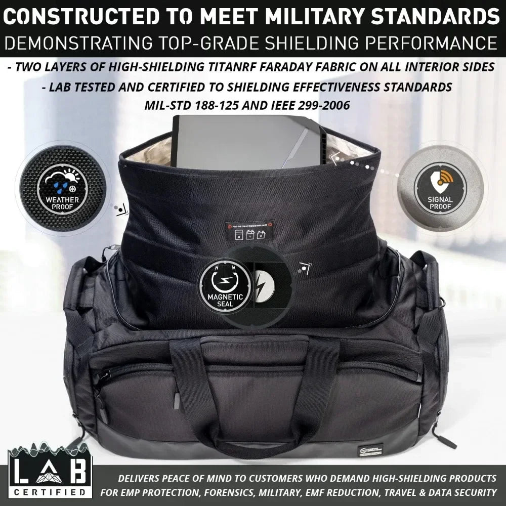 Disconnect Large Faraday Duffel Bag - Military-Grade RF Shielding