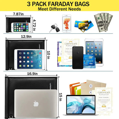 3 Piece Faraday Bag Set