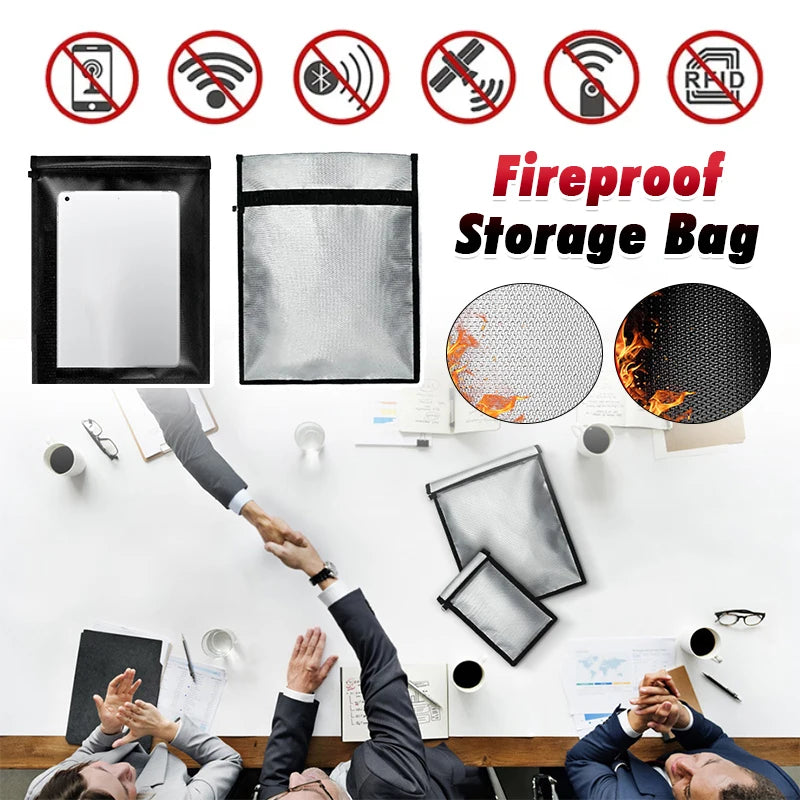 Fireproof & Waterproof Faraday Bag – 2 Sizes | Signal Blocking for Laptop, Phone & Key Fob