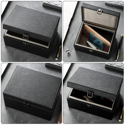 PU leather Faraday box for car keys with lid open
