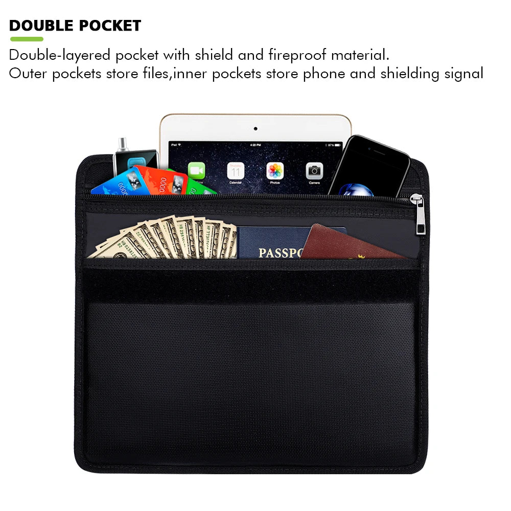 Double-layer fireproof shielding pouch for phones and cards — view 5