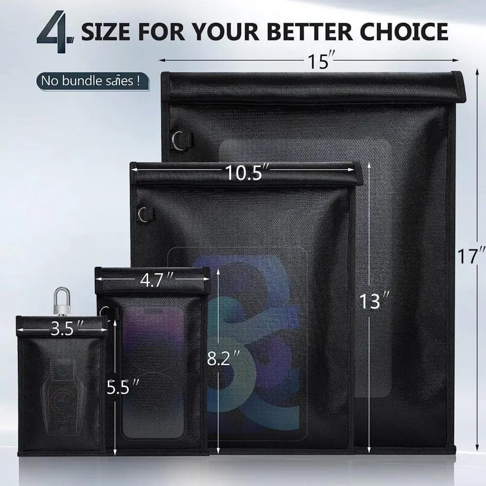 Fire-resistant fiberglass Faraday bag — image 1