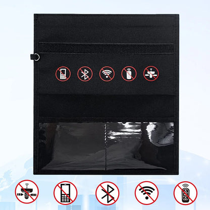 Black Oxford fabric signal blocking Faraday bag — view 6