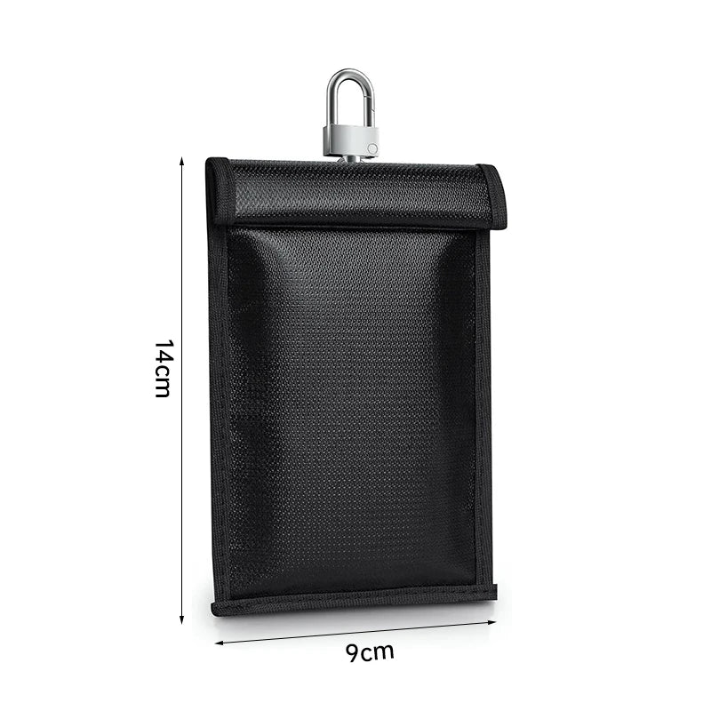 Faraday Bag for - Faraday Bag for Car Keys - Fireproof RFID Shielding Pouch