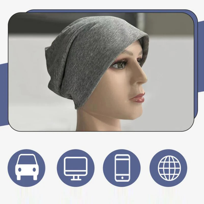 Full Silver Fiber Anti-Radiation Hat – EMF Protection Beanie for 5G & RF Shielding