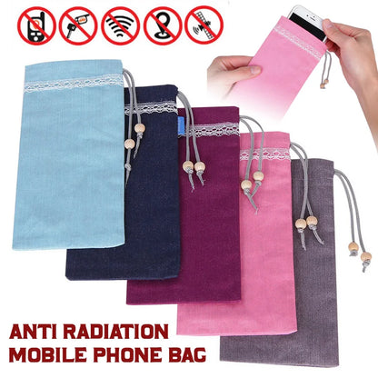 Silver Fiber EMF Protection Phone Pouch | RF Signal Blocker | Anti-Radiation Faraday Bag