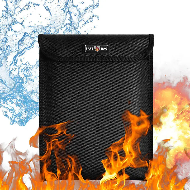 Fireproof & Waterproof Document Storage Bag | Secure Travel Bag for Money & Passport