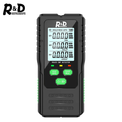 R&D RD630 3-in-1 EMF meter measuring electromagnetic fields