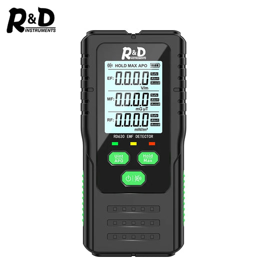 R&D RD630 3-in-1 EMF meter measuring electromagnetic fields