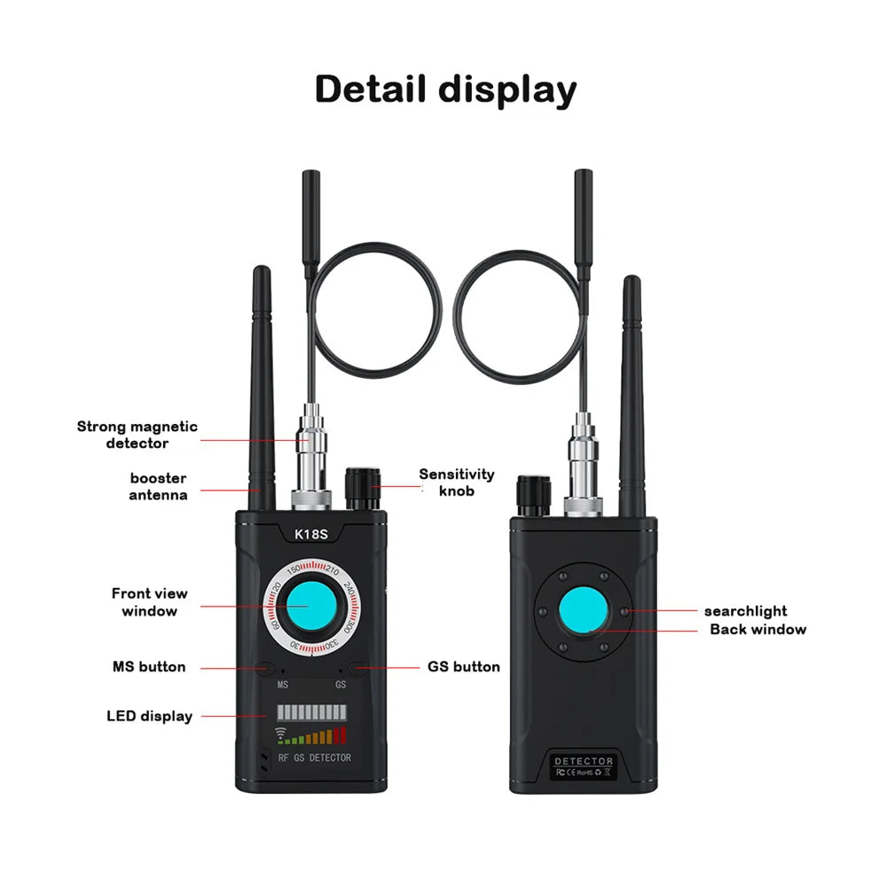 K18S RF Detector - K18S RF Detector - GPS Tracker & Hidden Camera Finder