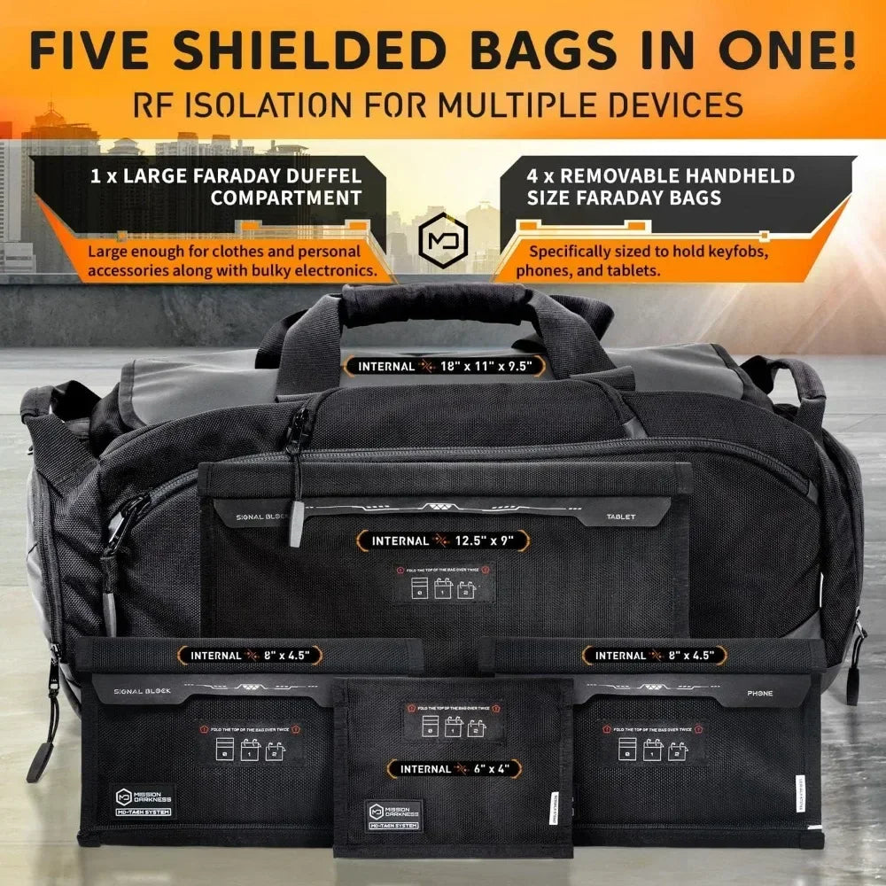 Disconnect Large Faraday Duffel Bag - Military-Grade RF Shielding