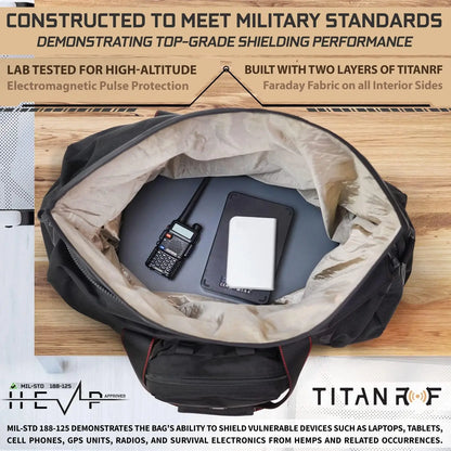 Faraday Duffel Bag + Detachable MOLLE Pouch - Military-Grade RF Shielding