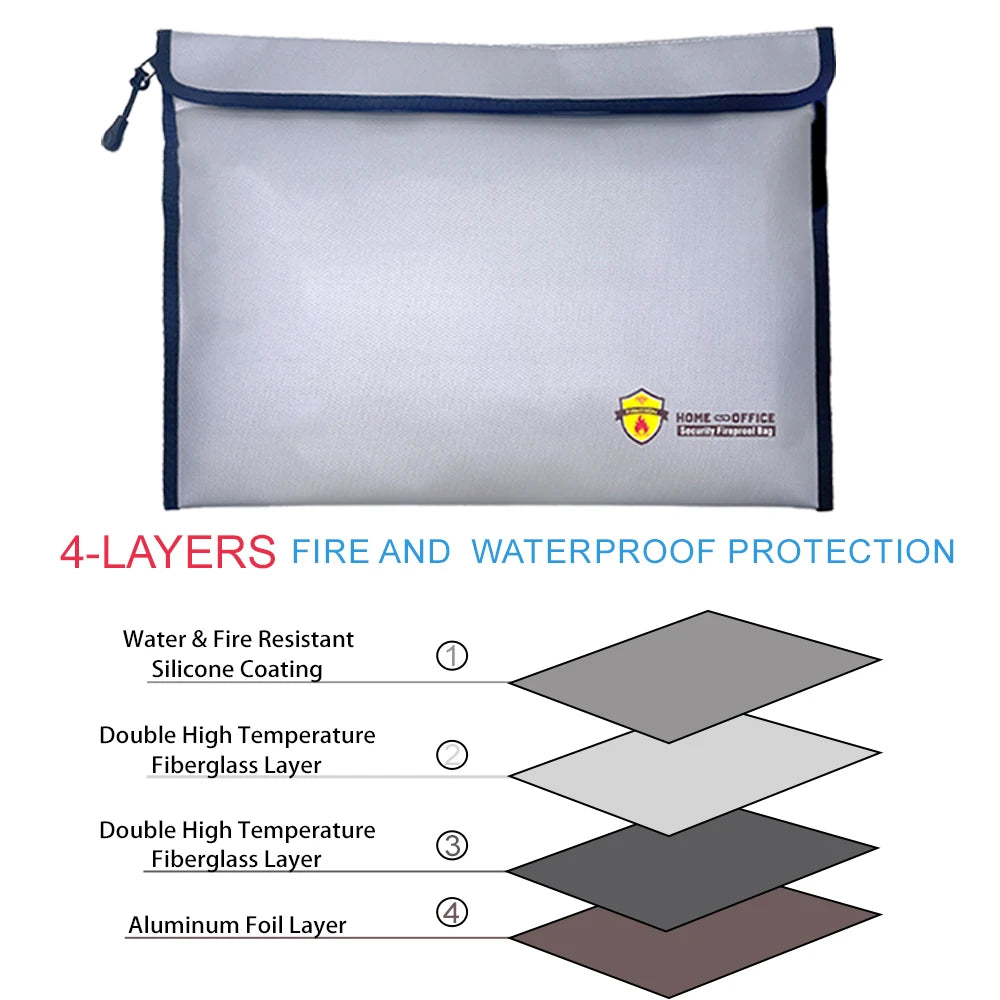 Fireproof Document Bag – Waterproof, Secure Storage for Important Papersa