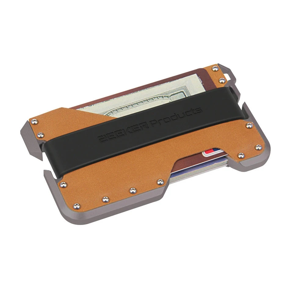 ZEEKER aluminium and leather RFID blocking card holder — view 5