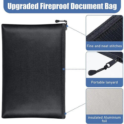 Fireproof & Waterproof Document Bag – Secure Valuables (3 Sizes)