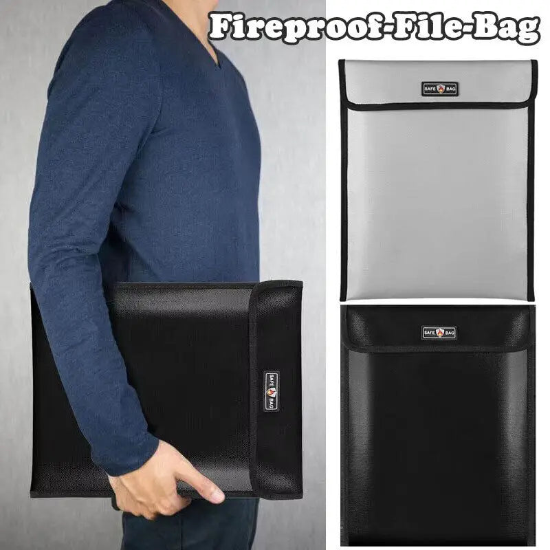 Fireproof & Waterproof Document Storage Bag | Secure Travel Bag for Money & Passport