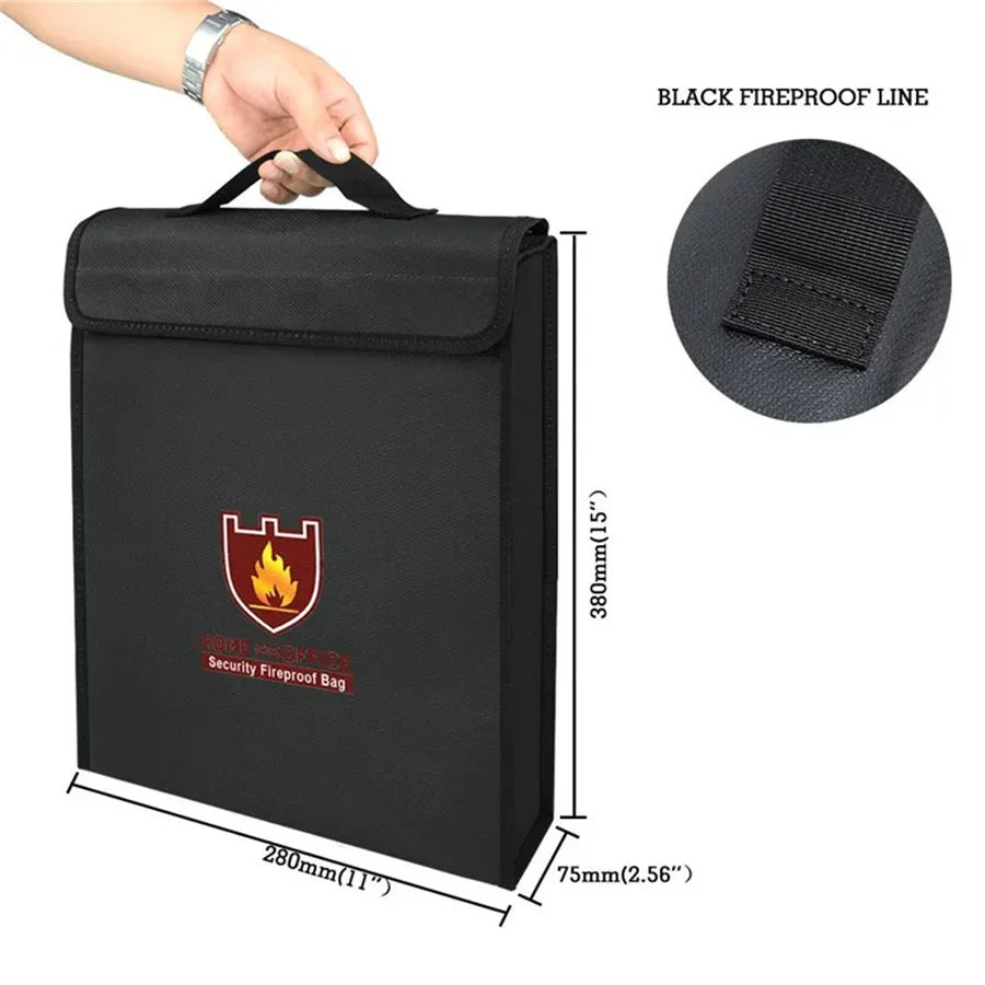 Fireproof Money & Document Bag (38x28x7.5cm) – Secure & Waterproof