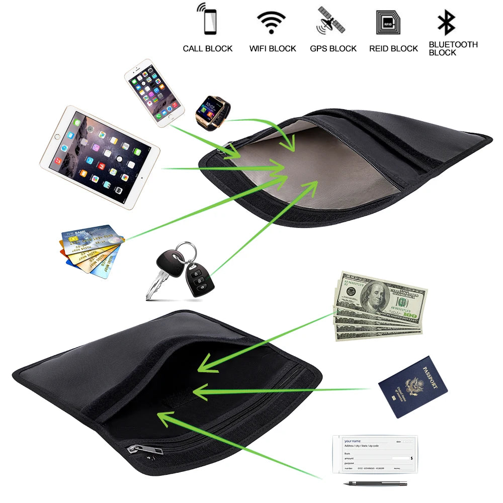 Double-layer fireproof shielding pouch for phones and cards — view 3