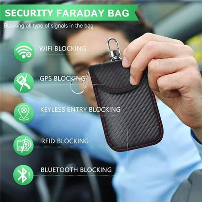 Faraday Bag for Car Keys | Carbon Fiber Double Layer