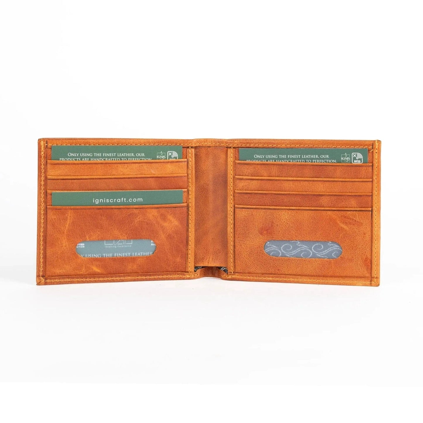 Ignis Craft Bifold Leather Wallet | Solo Dynamic Amber