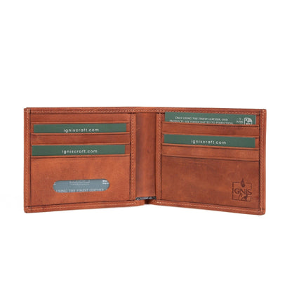 Ignis Craft Bifold Leather Wallet | Soloist Amber