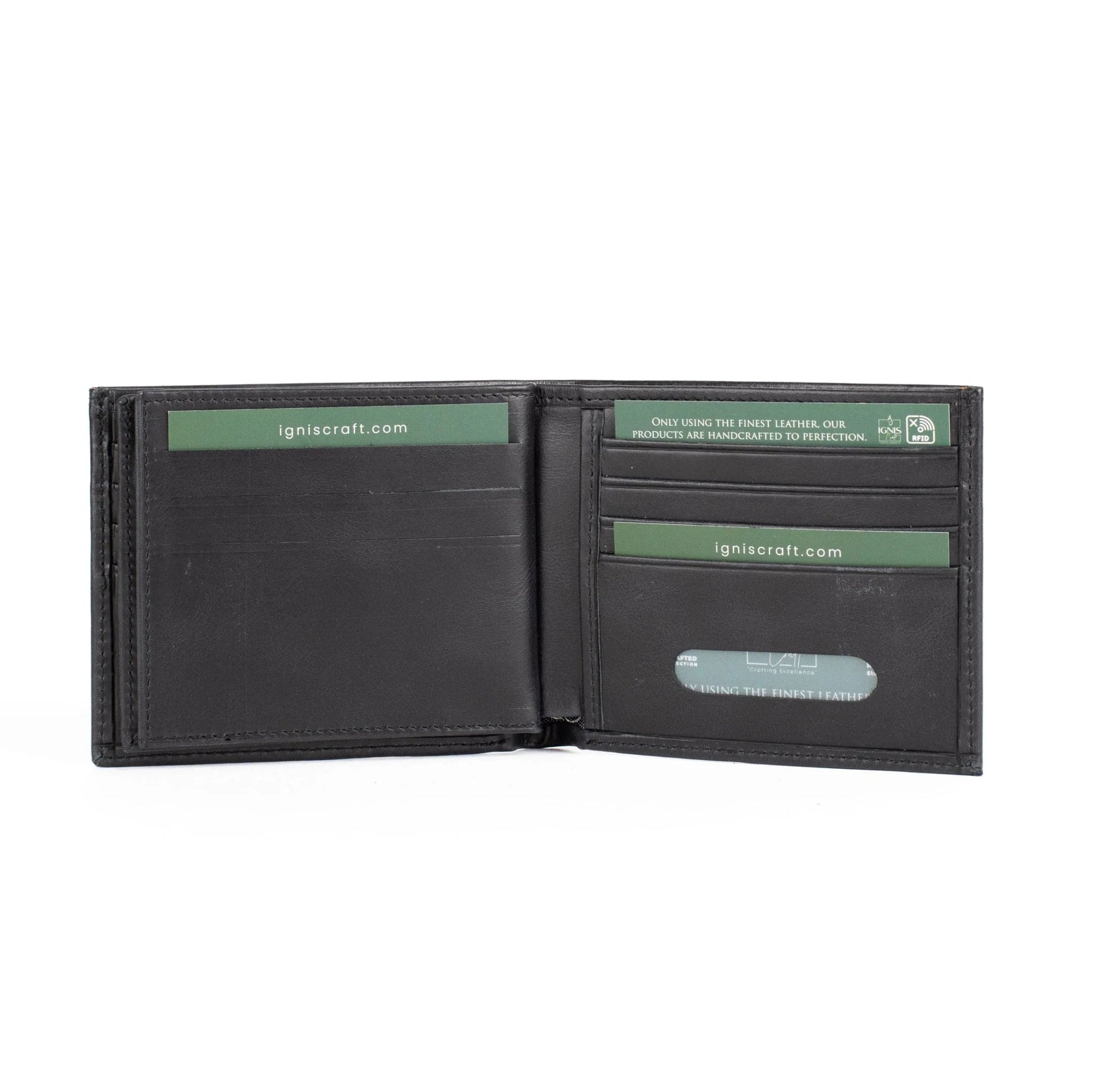 Ignis Craft Mens Leather Bifold Wallet | Essential Obsidian