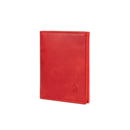 Ignis Craft Mens Trifold Leather Wallet | Apex Ruby