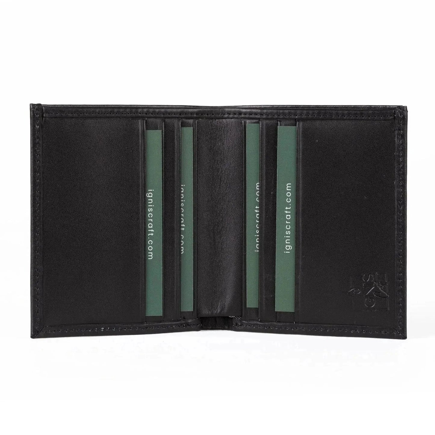 Ignis Craft Mens Vertical Bifold Slim Card Wallet | Slimline Onyx