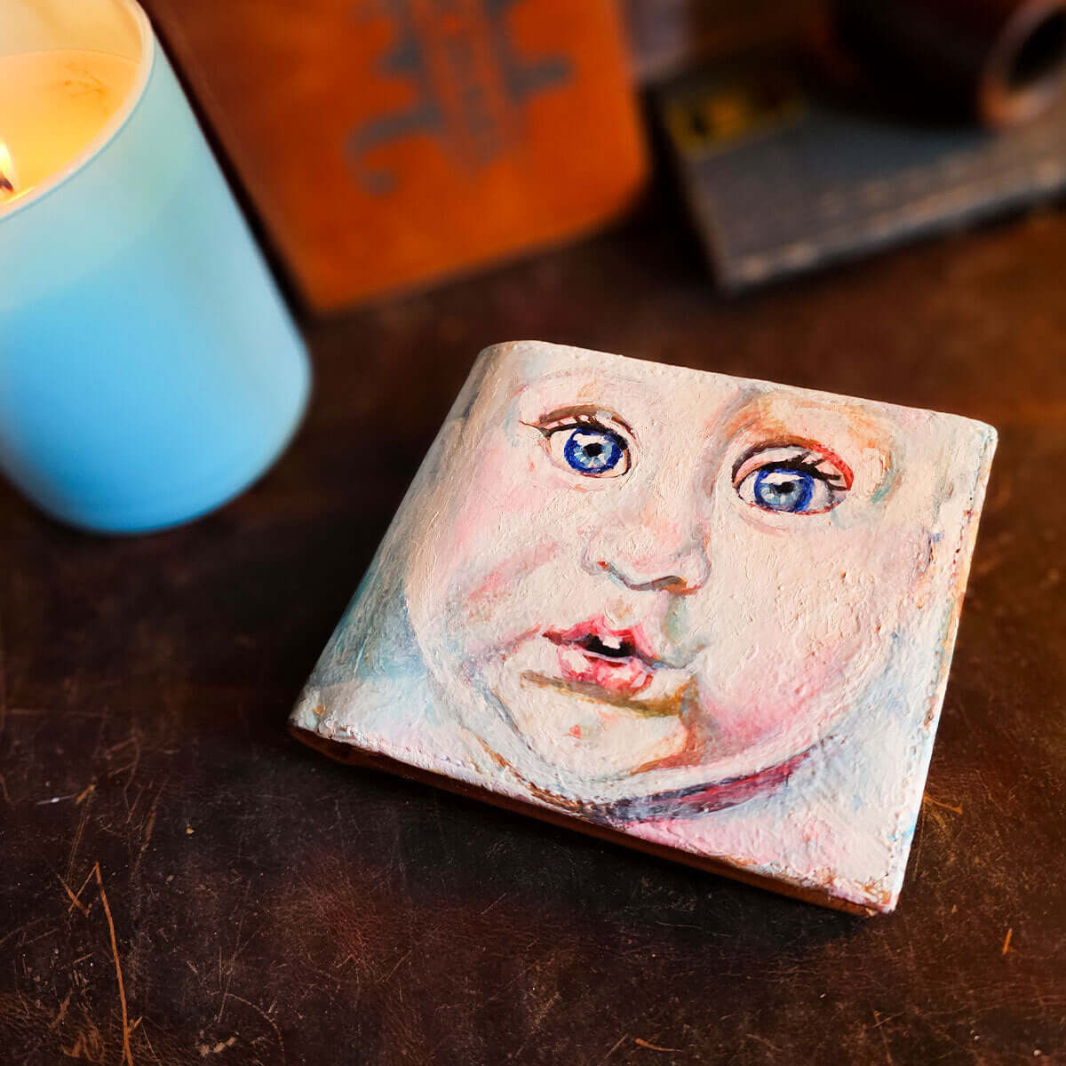 Ignis Craft Painted Portraits | Custom Mens Card Holder