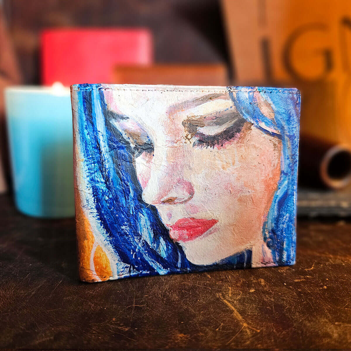 Ignis Craft Painted Portraits | Custom Mens Card Holder