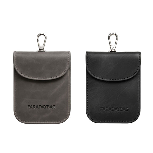 Leather Faraday Bag Key Fob - 2 Pack
